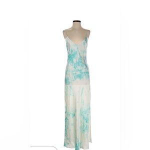 DANNIJO Aqua and White Maxi Dress